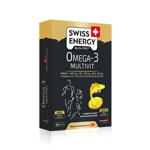 БАД Swiss Energy Мультивитамин и Омега-3 (Omega-3 Multivit), с сахаром